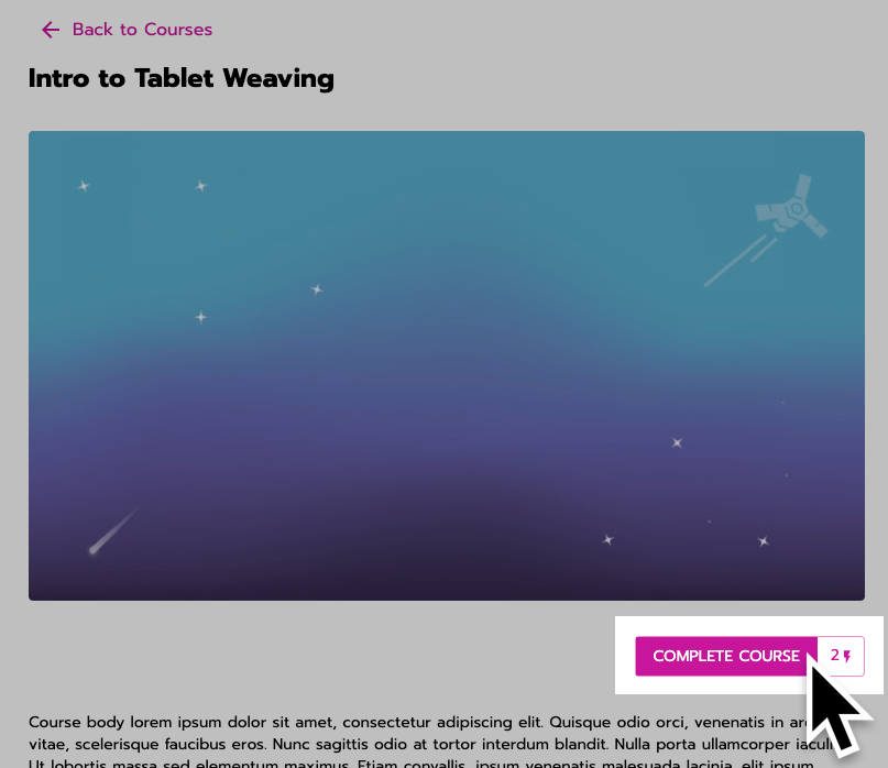 complete course button